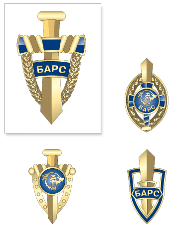 Варианты дизайна значка для негосударственной службы охраны «Барс», Луганск